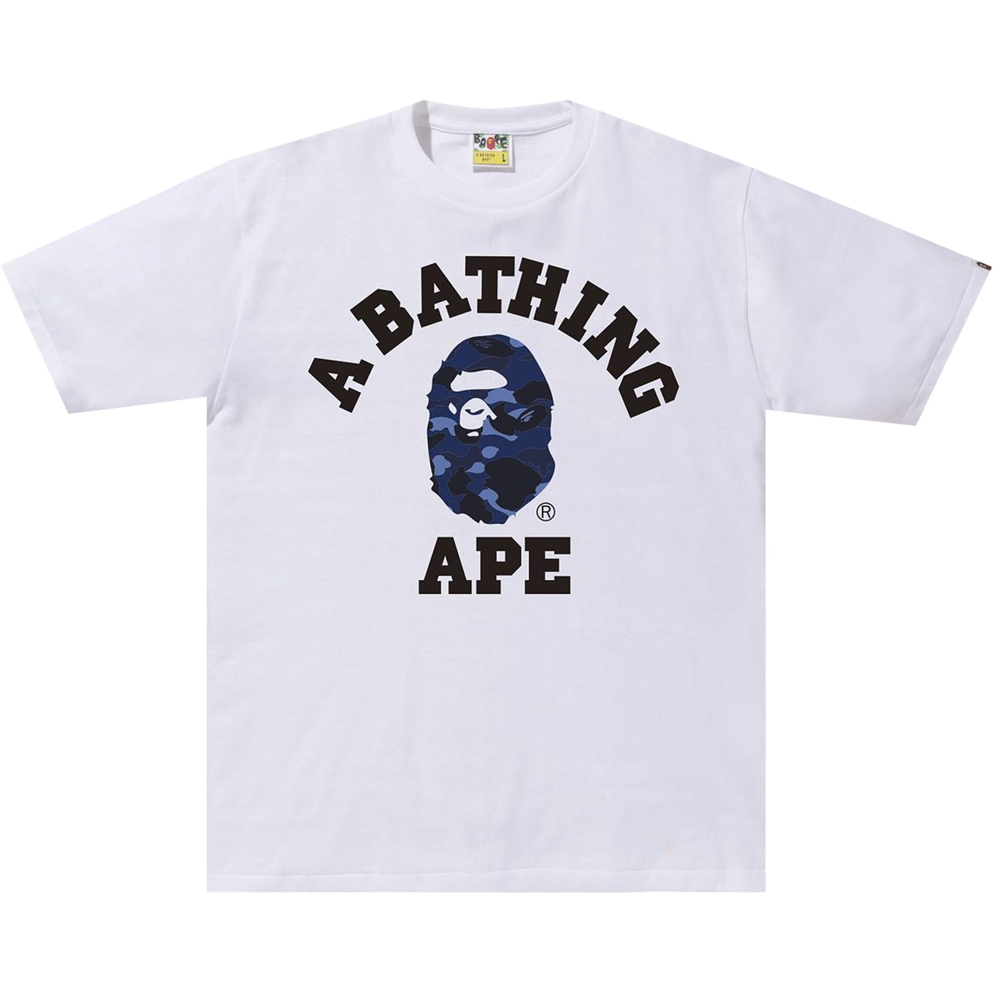 BAPE Color Camo College Tee 'White/Navy' | Men's Size L