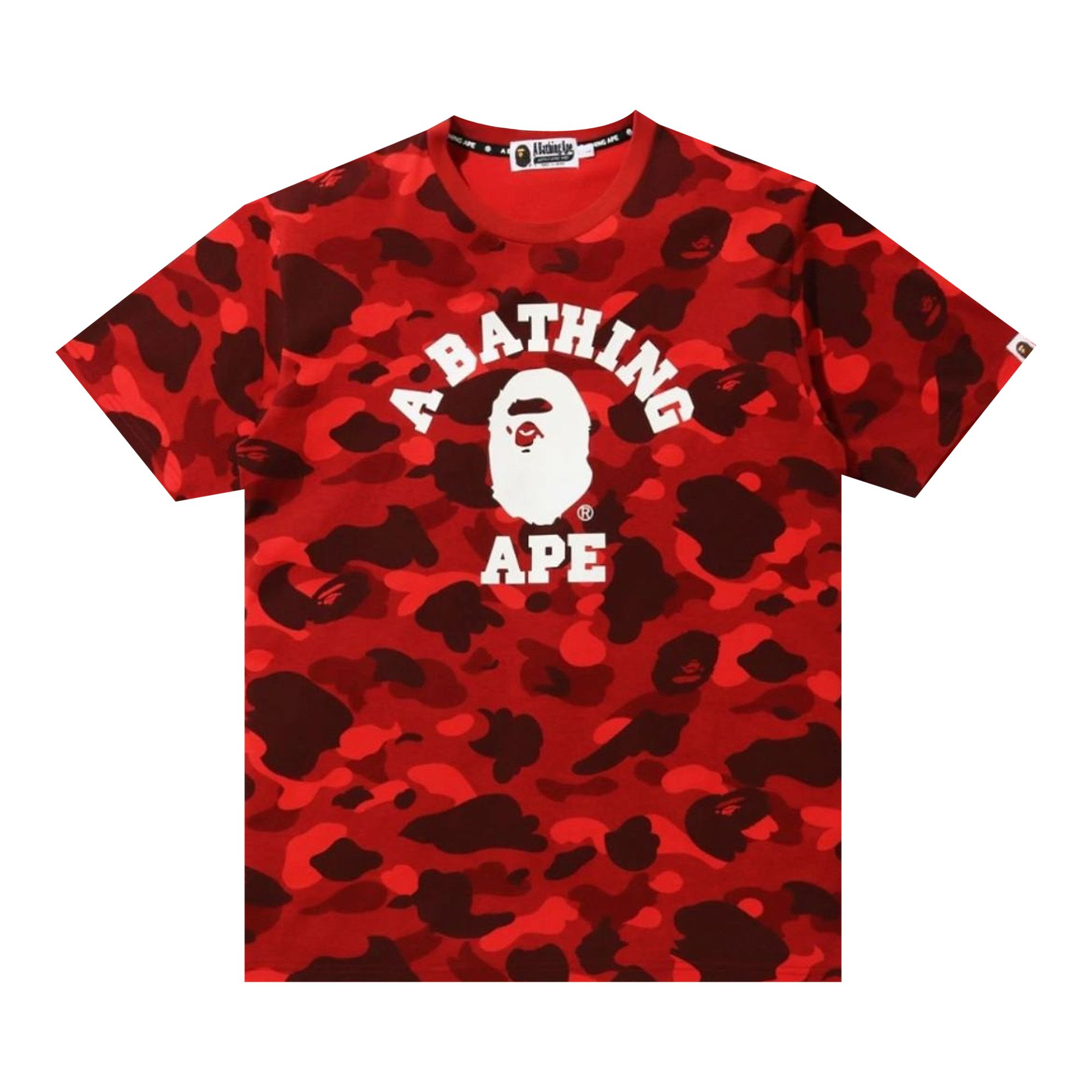 BAPE Color Camo College Tee 'Red' | Men's Size 2XL