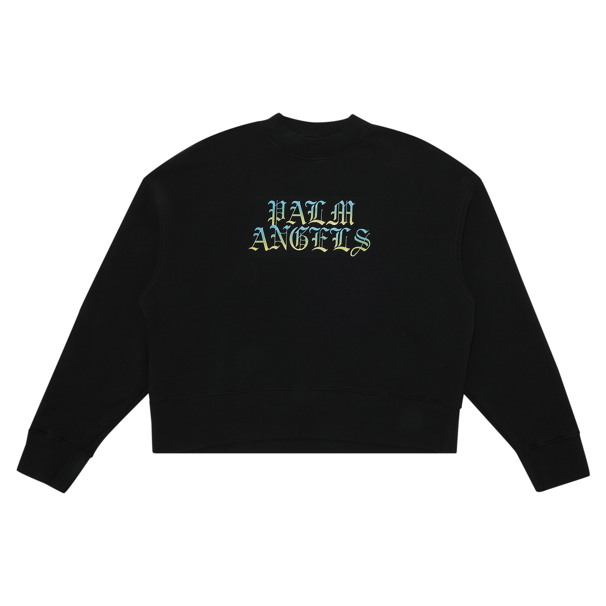 Palm Angels Hue Gothic Logo Crewneck 'Black/Multicolor' | Men's Size L