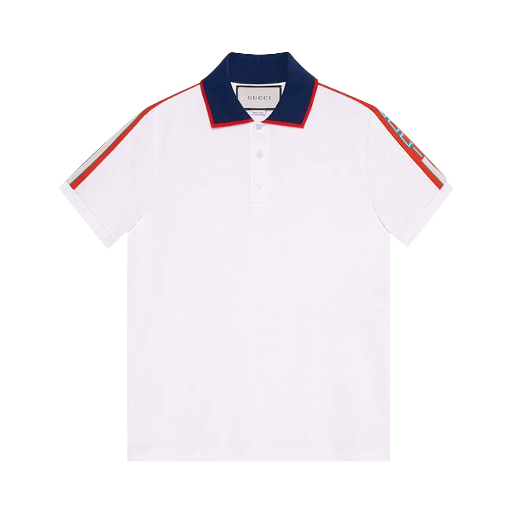 Pre-owned Gucci Polo With Stripe 'white' | Men's Size L