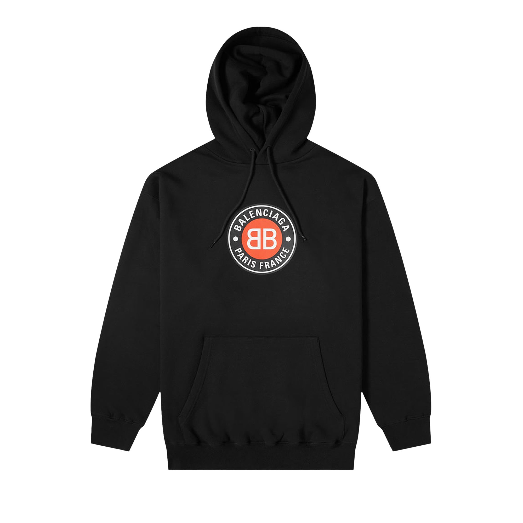 Balenciaga Logo Printed Hoodie 'Black/Chalky White' | Men's Size M