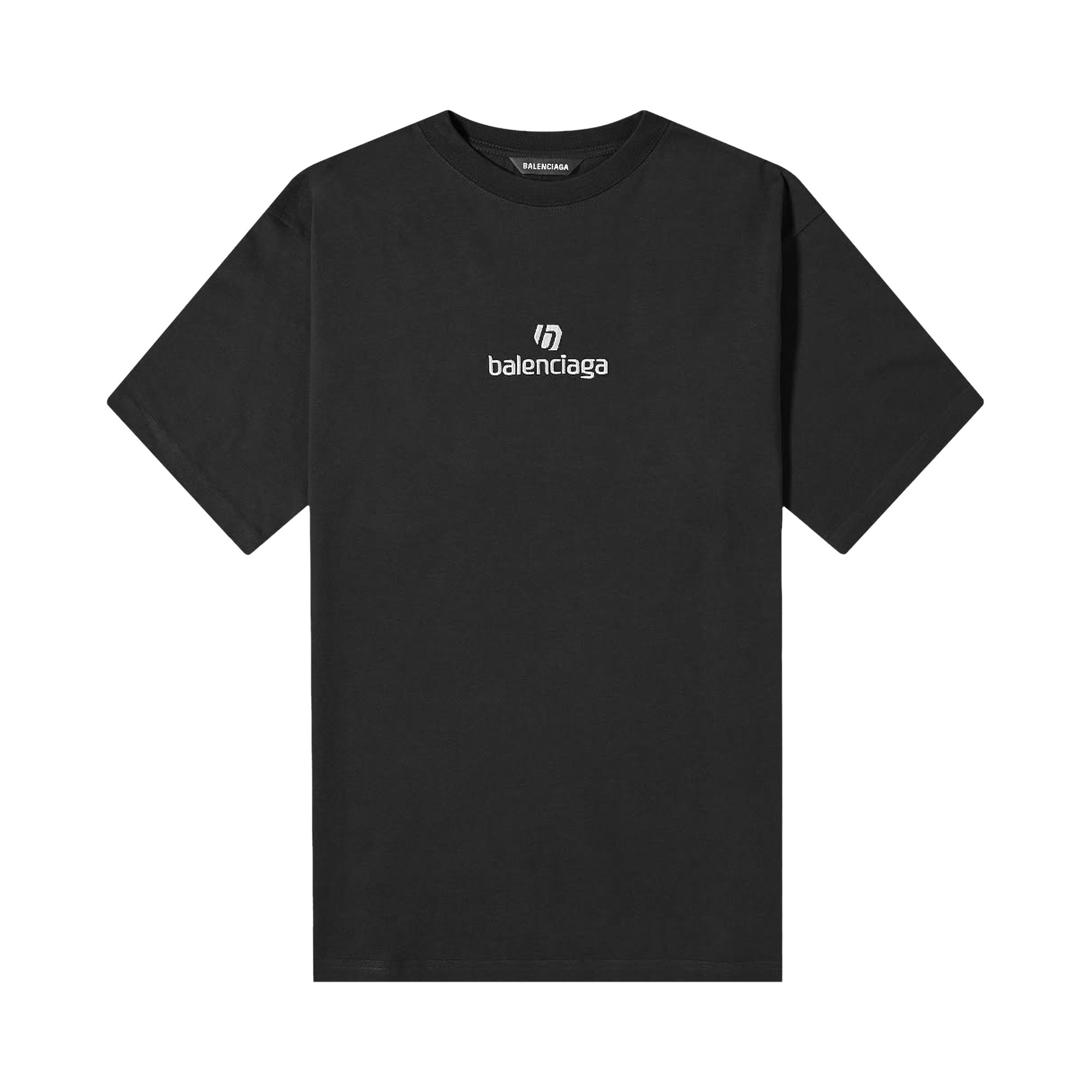 Balenciaga Sponsor Medium Fit T-Shirt 'Black/Chalky White' | Men's Size XS