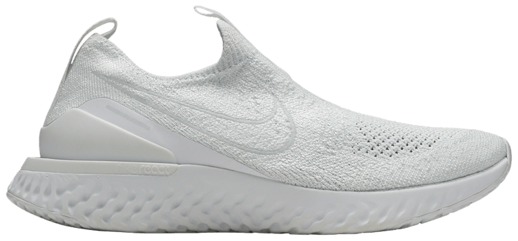 Epic phantom react flyknit triple white hot sale