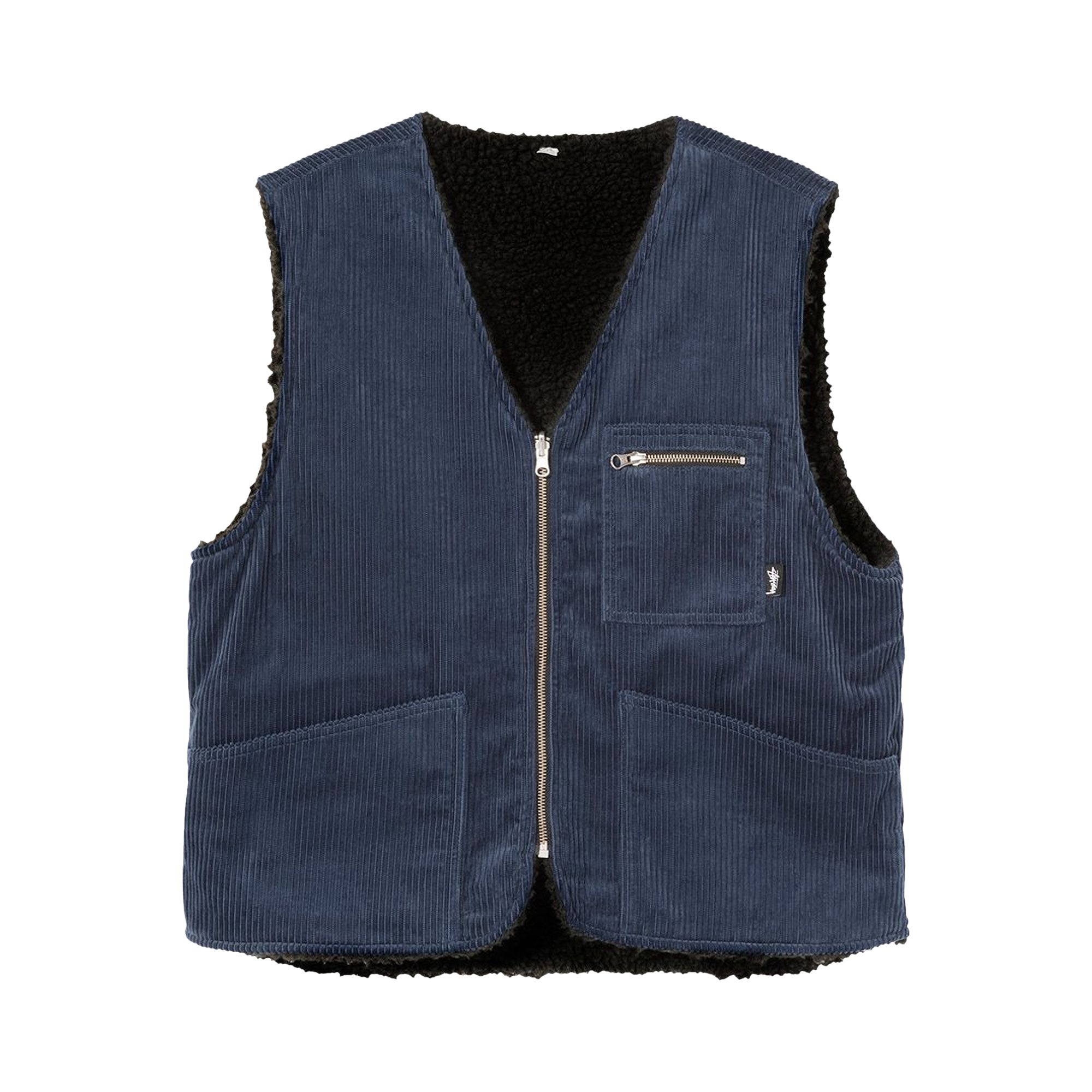 Pre-owned Stussy Wide Wale Reversible Vest 'navy' | Multi-color | Men's Size Xl