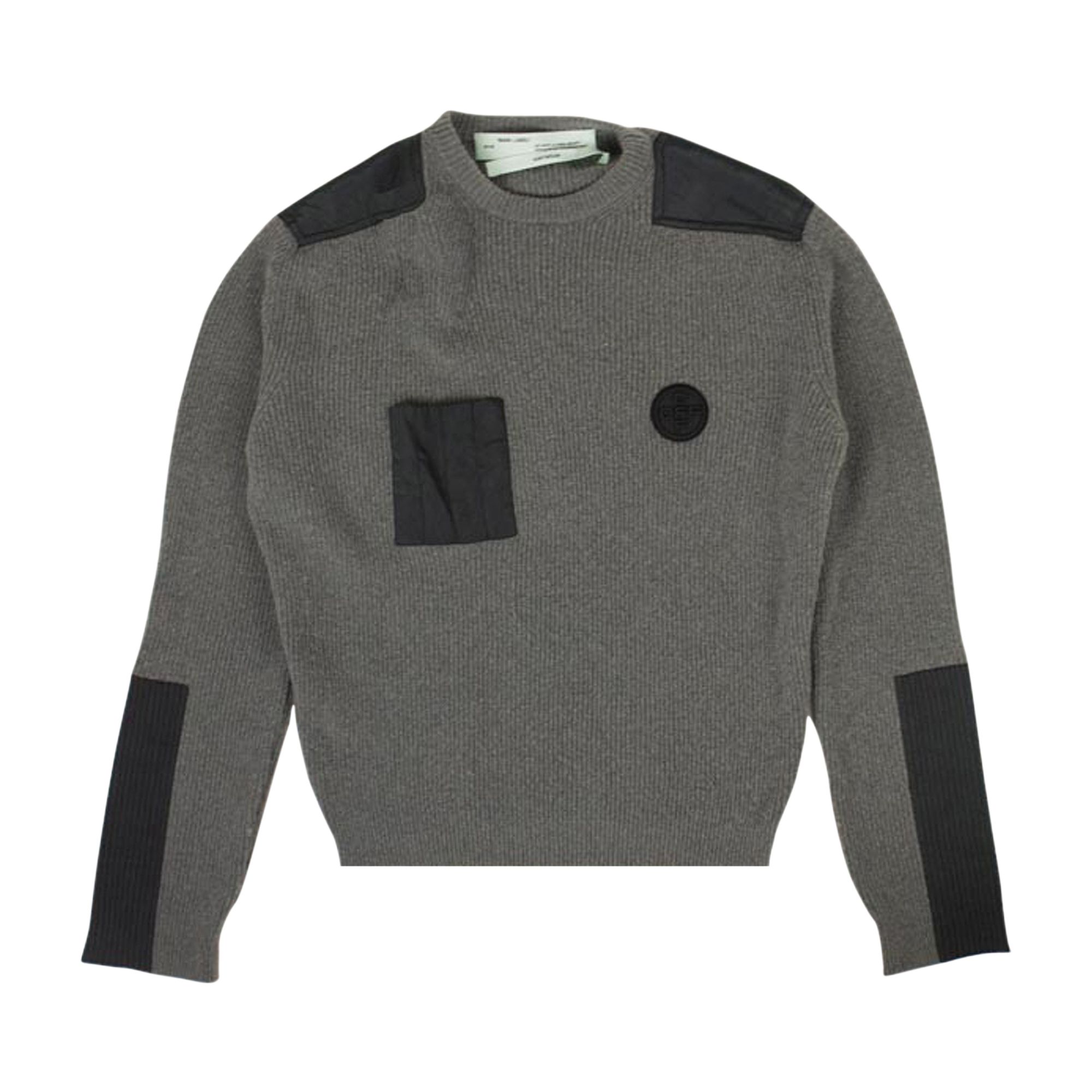 Pre-owned Off-white Logo Patch Sweater 'grey' In Gray