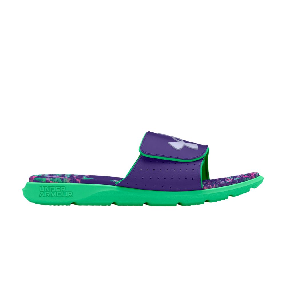 Pre-owned Under Armour Ignite Pro Slide Gs 'vapor Green Celeste' | Purple | Kid's Size 3