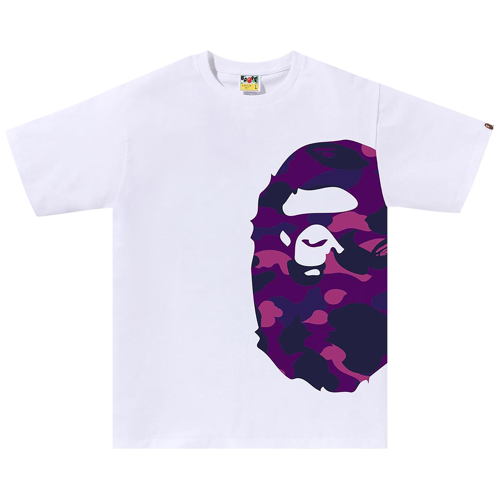 Pre-owned Bape Color Camo Side Big Ape Head Tee 'white/purple'