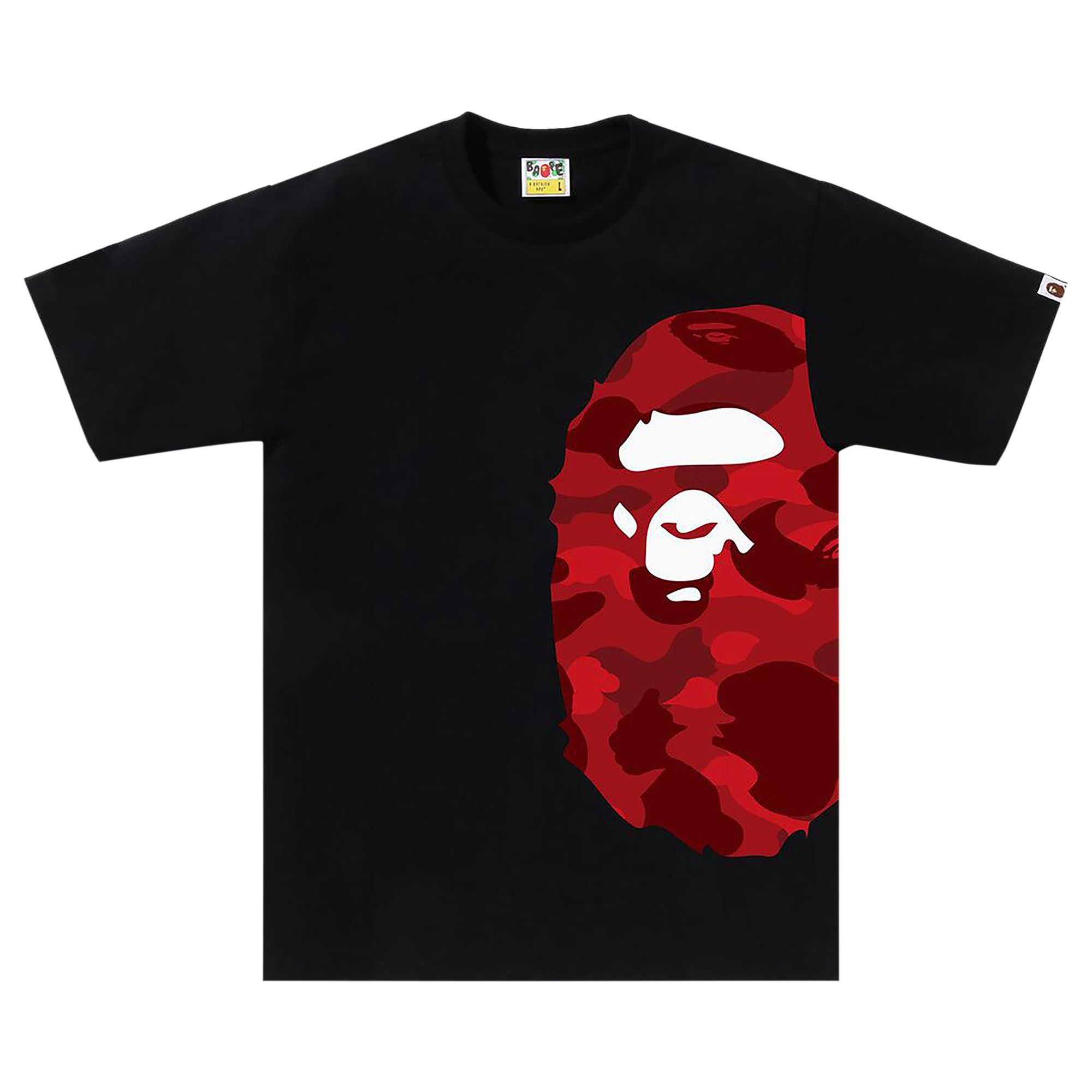 BAPE Color Camo Side Big Ape Head Tee 'Black/Red' | Men's Size M