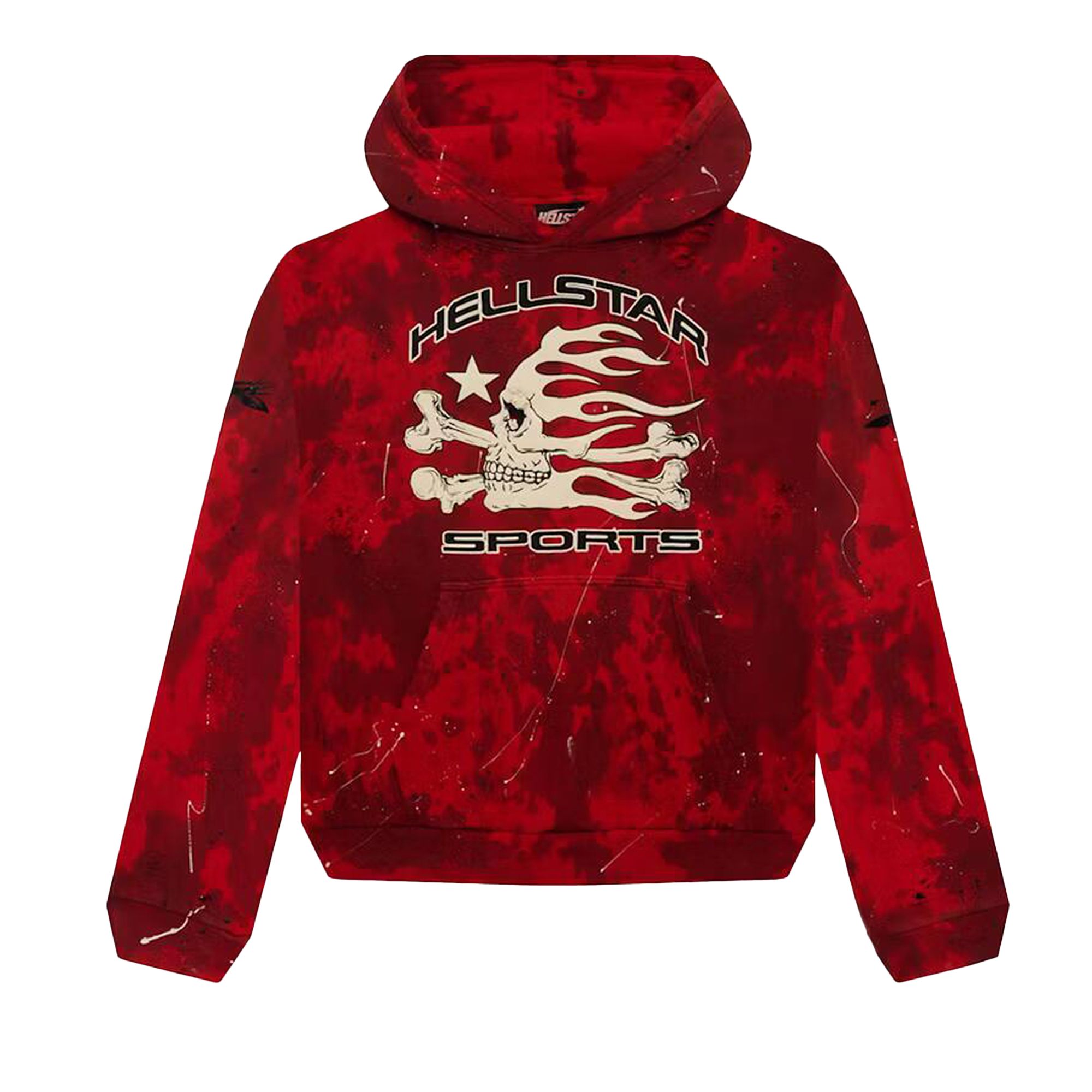 Hellstar Sports Tie-Dye Skull Hoodie 'Red' | Men's Size 2XL