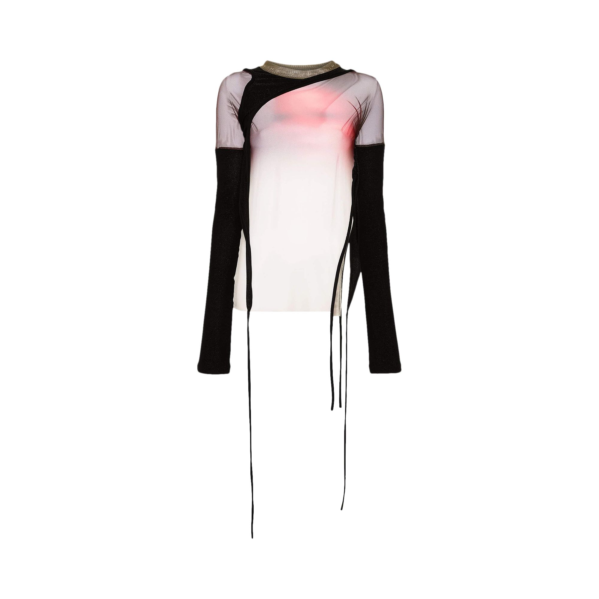 Pre-owned Ottolinger Mesh Wrap Long-sleeve T-shirt 'black'