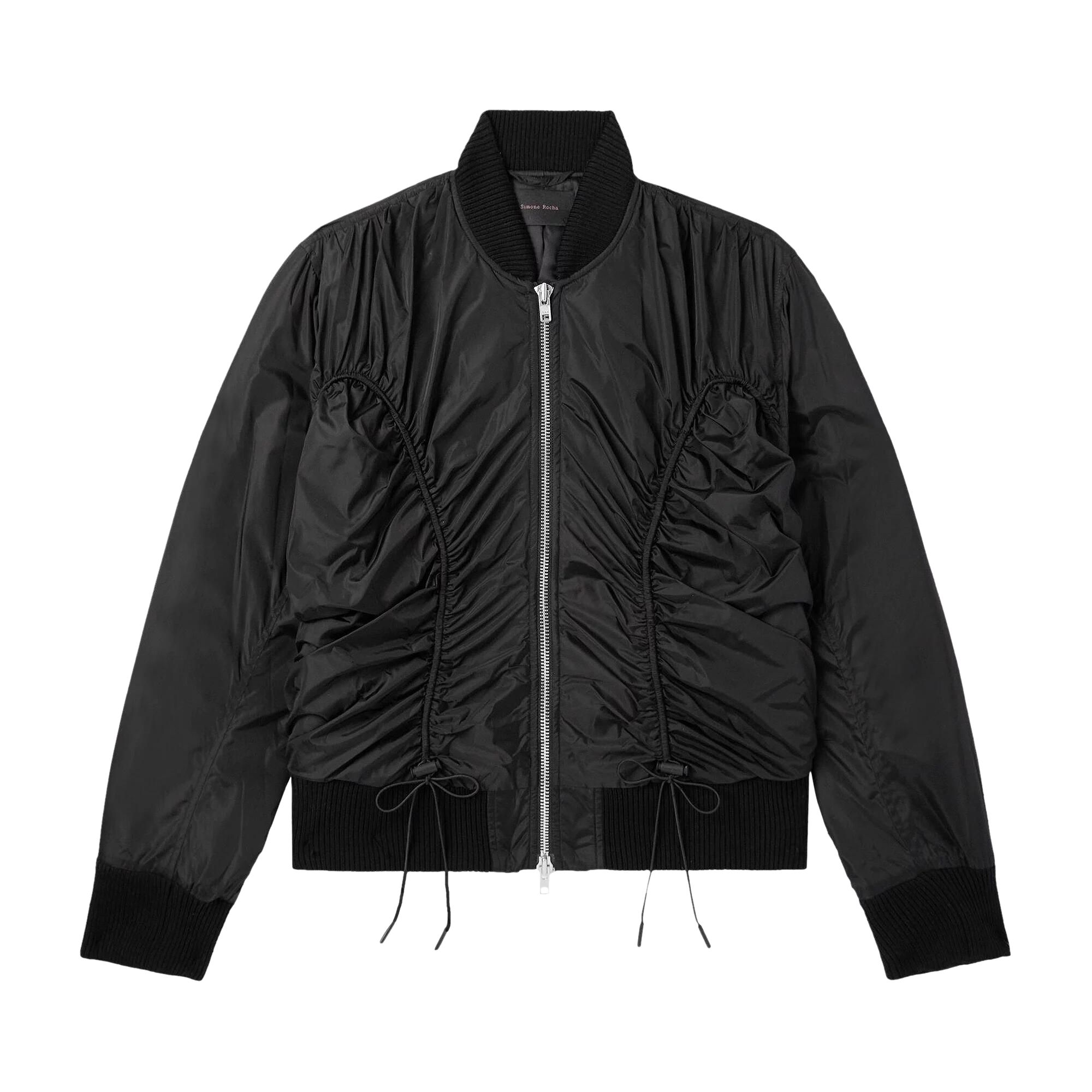 Pre-owned Simone Rocha Ruched Bomber Jacket 'black'
