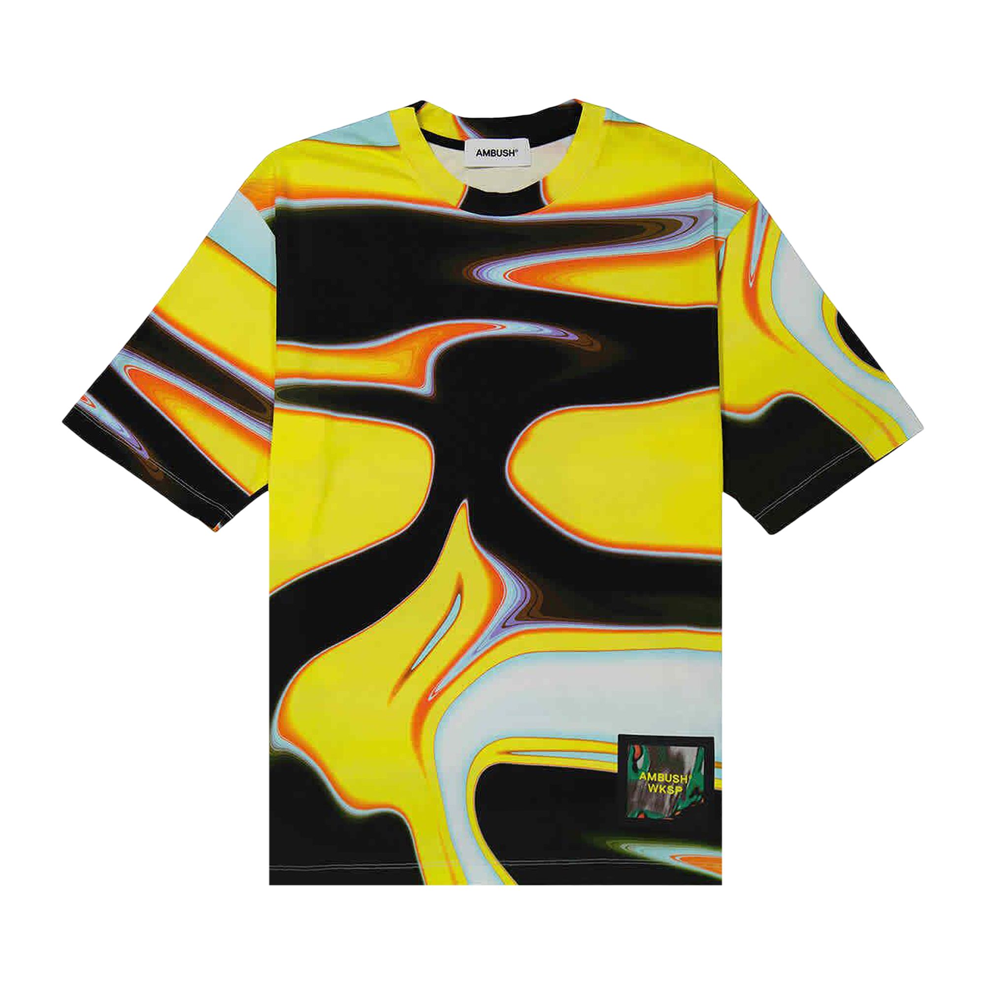 Pre-owned Ambush Abstract Print T-shirt 'yellow/black/multicolor' | Men's Size M