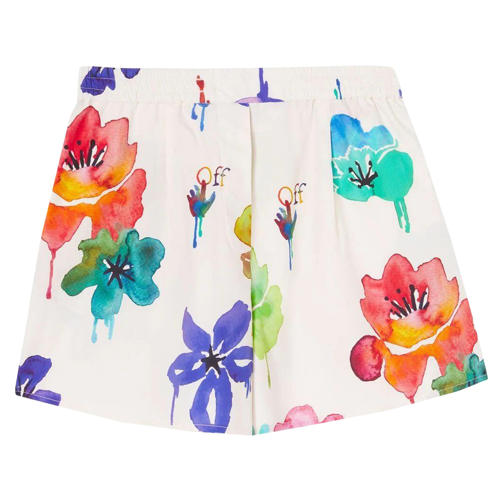 Off-White Floral Print Shorts 'White/Multicolor' | Women's Size 40