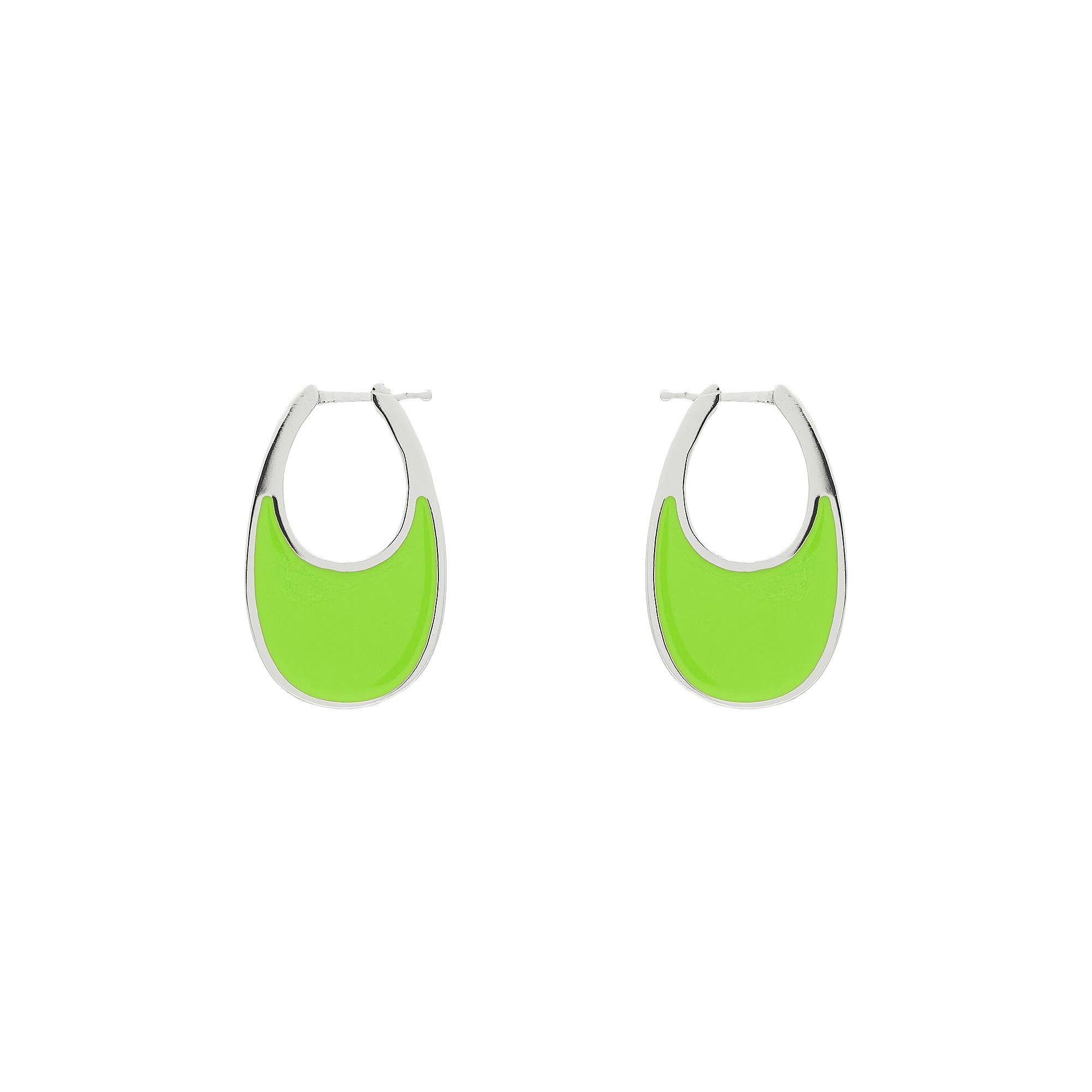 Pre-owned Coperni Lacquered Medium Swipe Earring 'green'