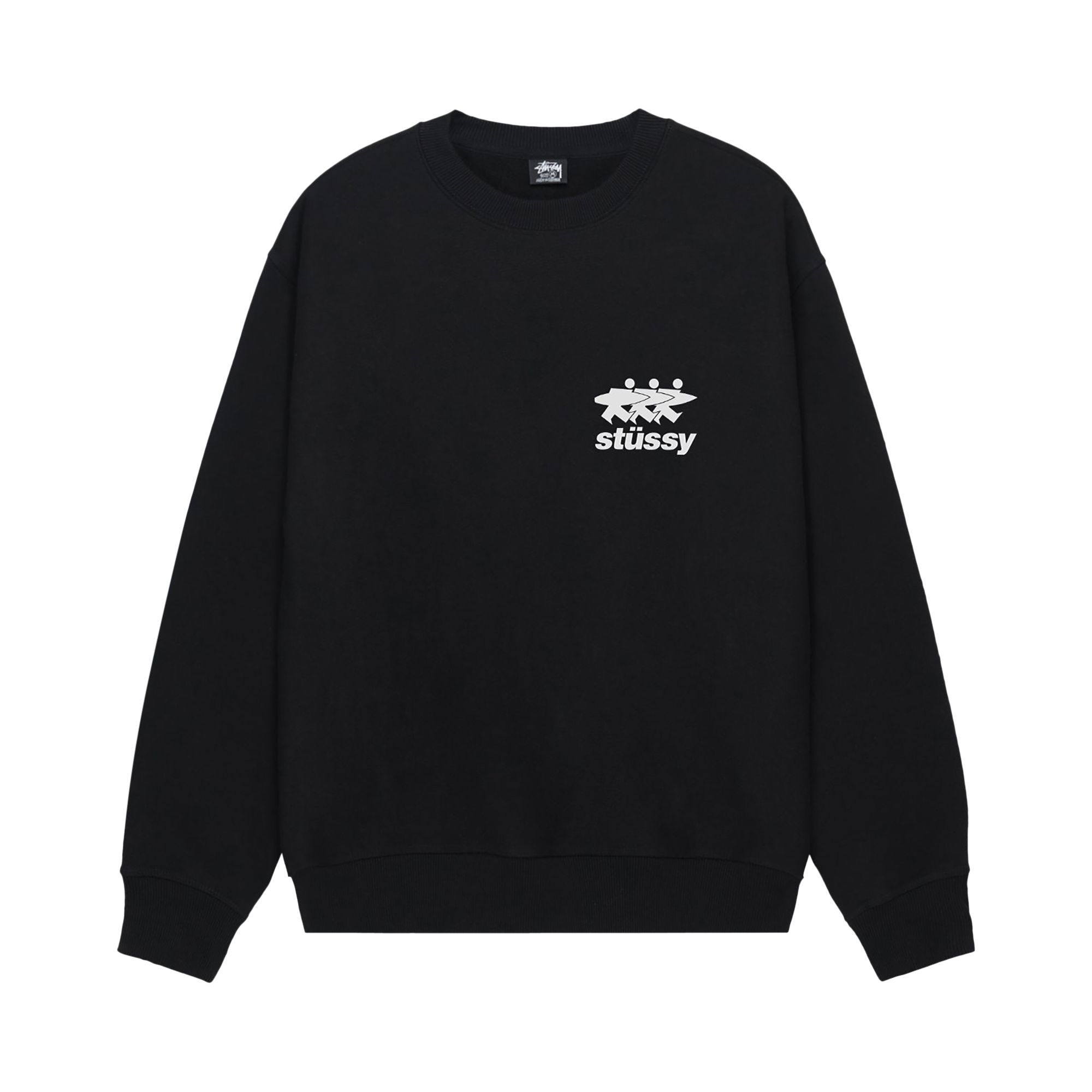 Pre-owned Stussy Surfwalk Crew 'black'