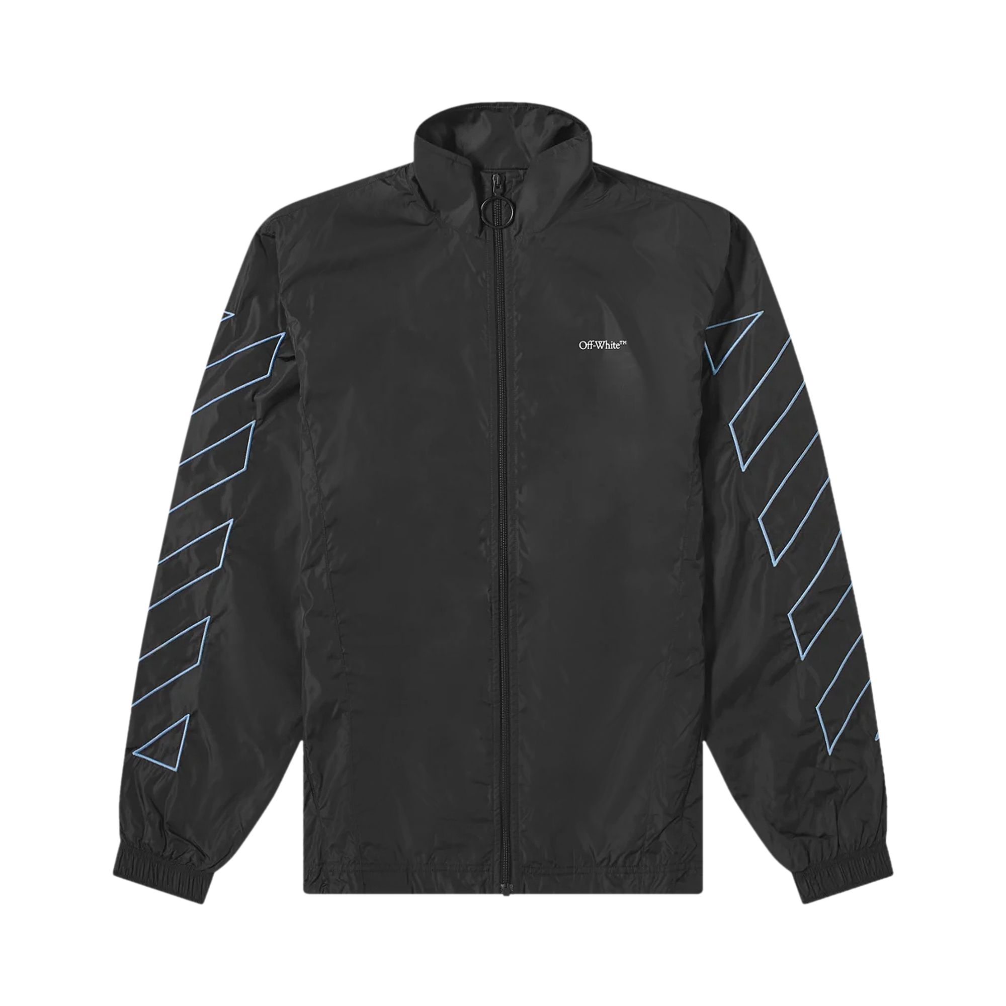 Off-White Diag Nylon Jacket 'Black/Light Blue' | Men's Size L