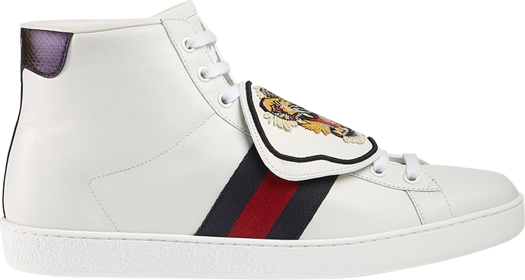 Gucci Ace High Removable Patches   White