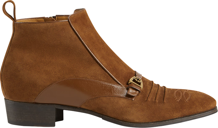 Gucci Moloch Suede Ankle Boot 'Brown'