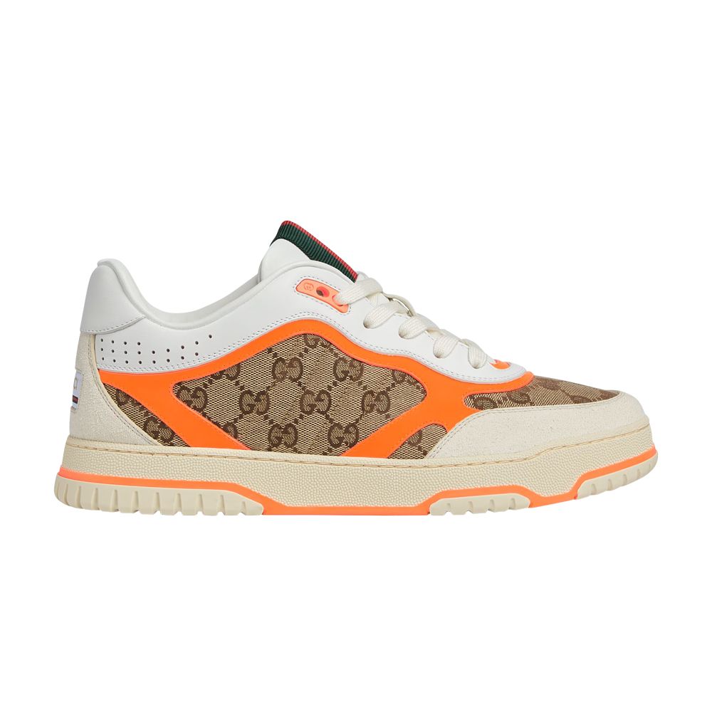 GUCCI Pre-owned Re-web Sneaker 'gg Canvas - Beige Bright Orange' In Brown