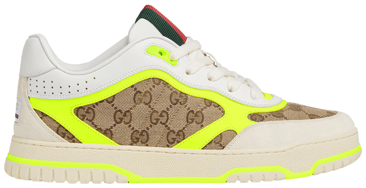 Gucci Re-Web Sneaker 'GG Canvas - Beige Fluorescent Yellow'