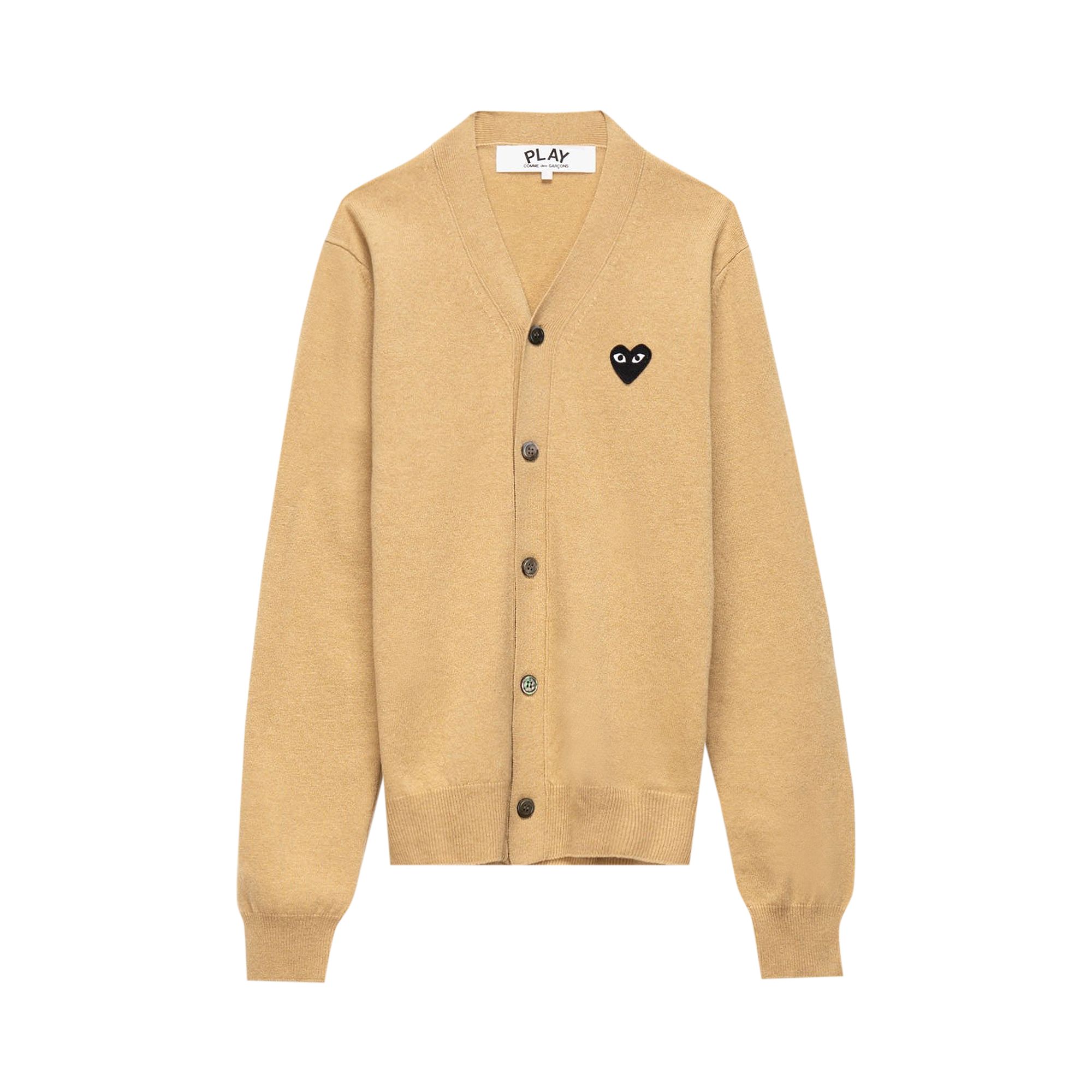 Pre-owned Comme Des Garçons Play V-neck Cardigan 'beige' | Tan | Men's Size M