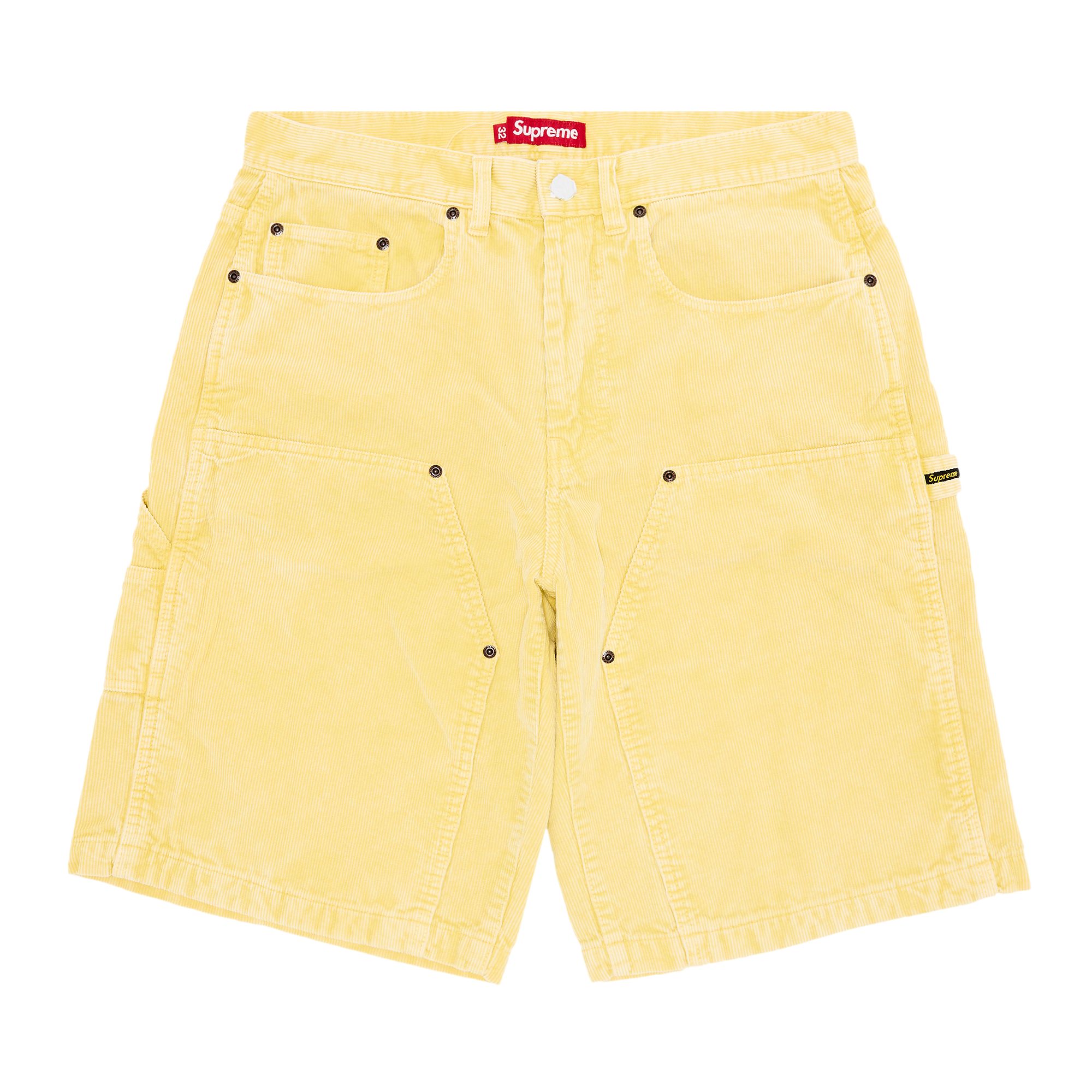 Supreme Washed Corduroy Double Knee Painter Short 'Yellow' | Men's Size 32