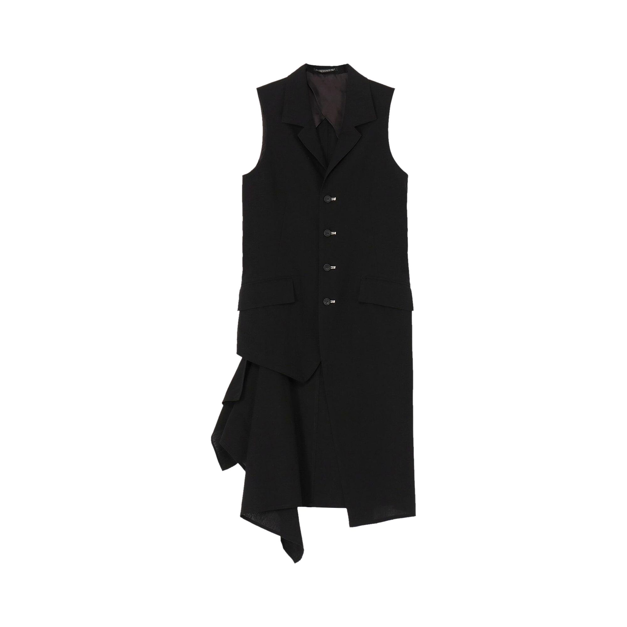 Pre-owned Yohji Yamamoto Sleeveless Long Jacket 'black' | Women's Size 1