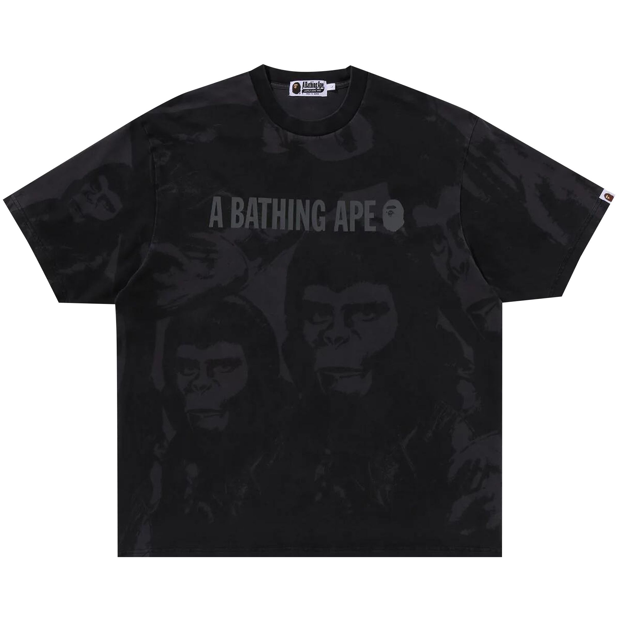 BAPE Overall Garment Dyed Relaxed Fit Tee 'Black' | Men's Size 2XL
