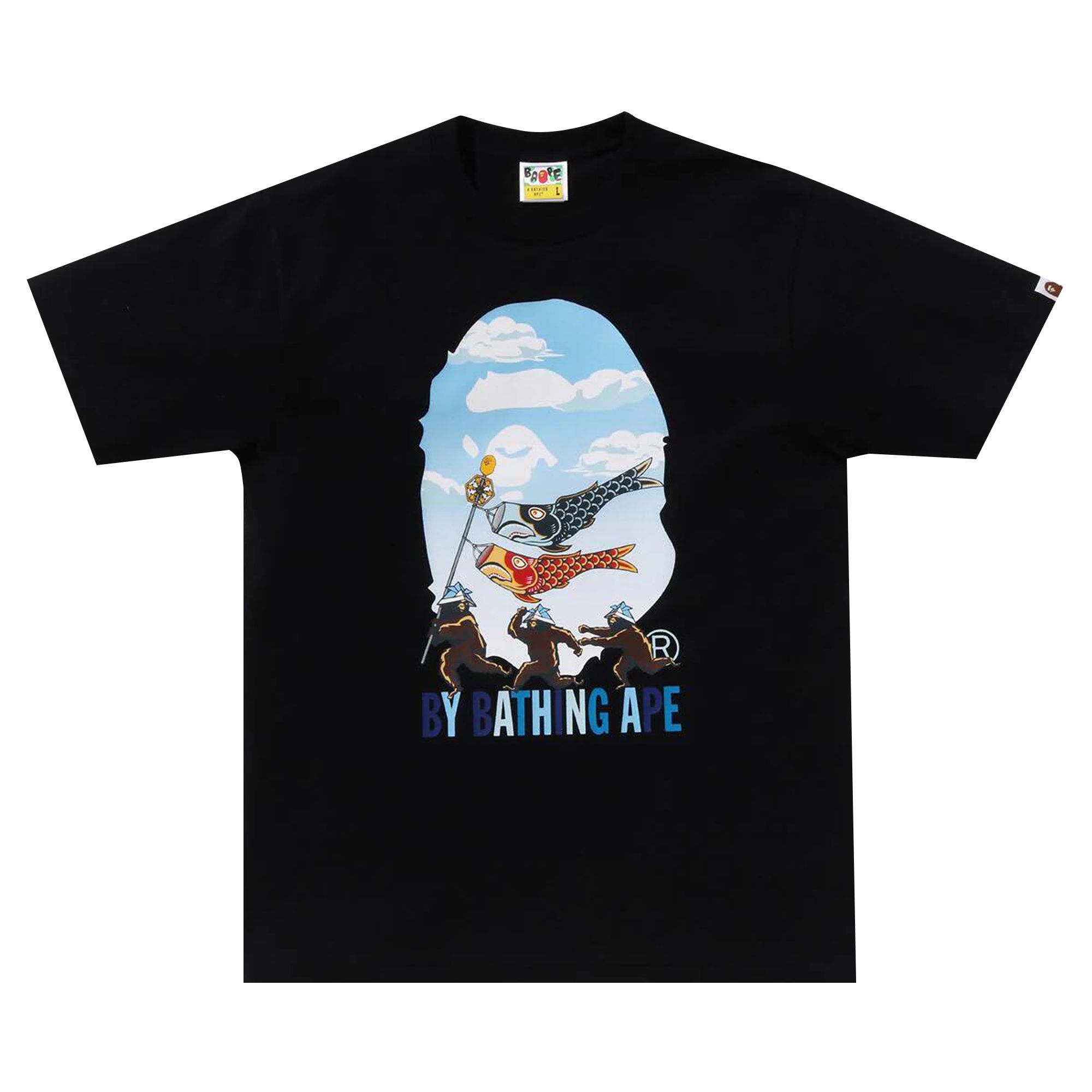 Pre-owned Bape Carp Streamer By Bathing Ape Tee 'black'