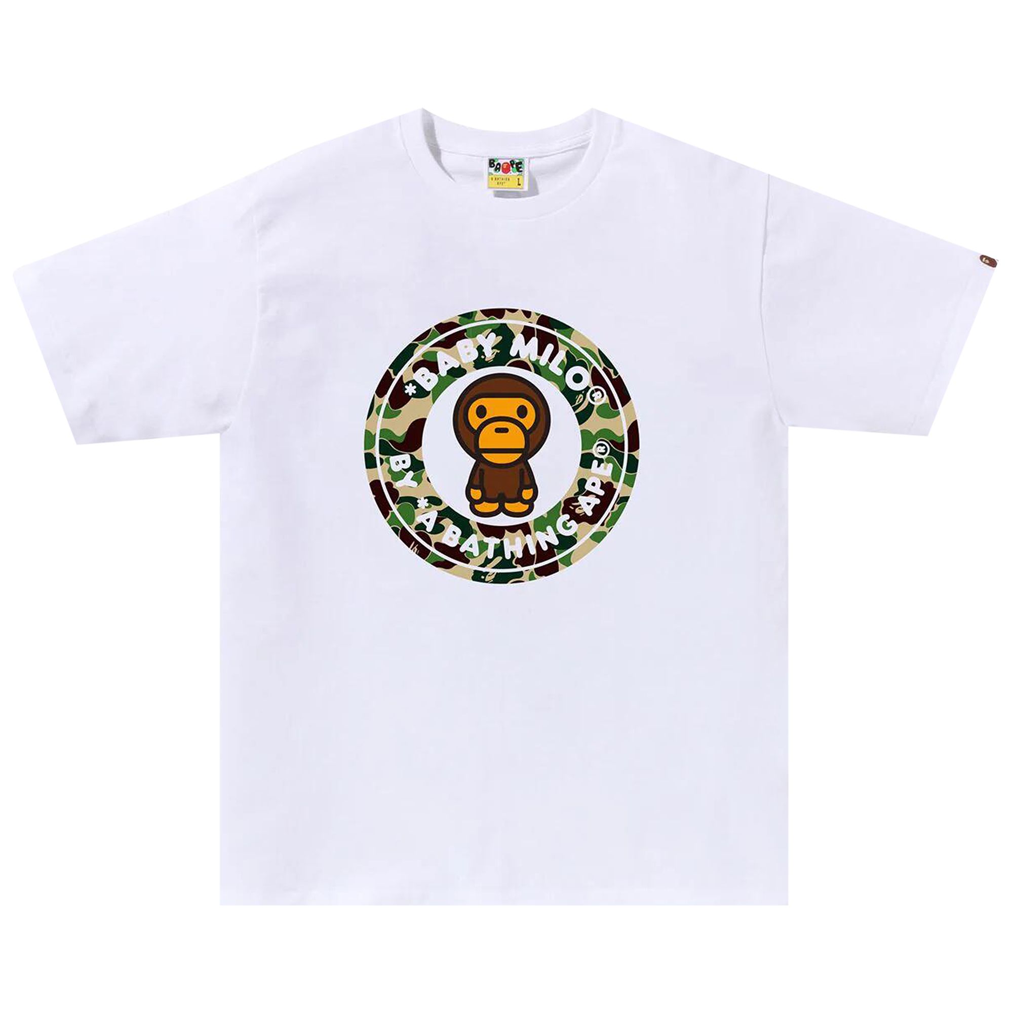 BAPE ABC Camo Milo Busy Works Tee 'White/Green' | Men's Size 2XL