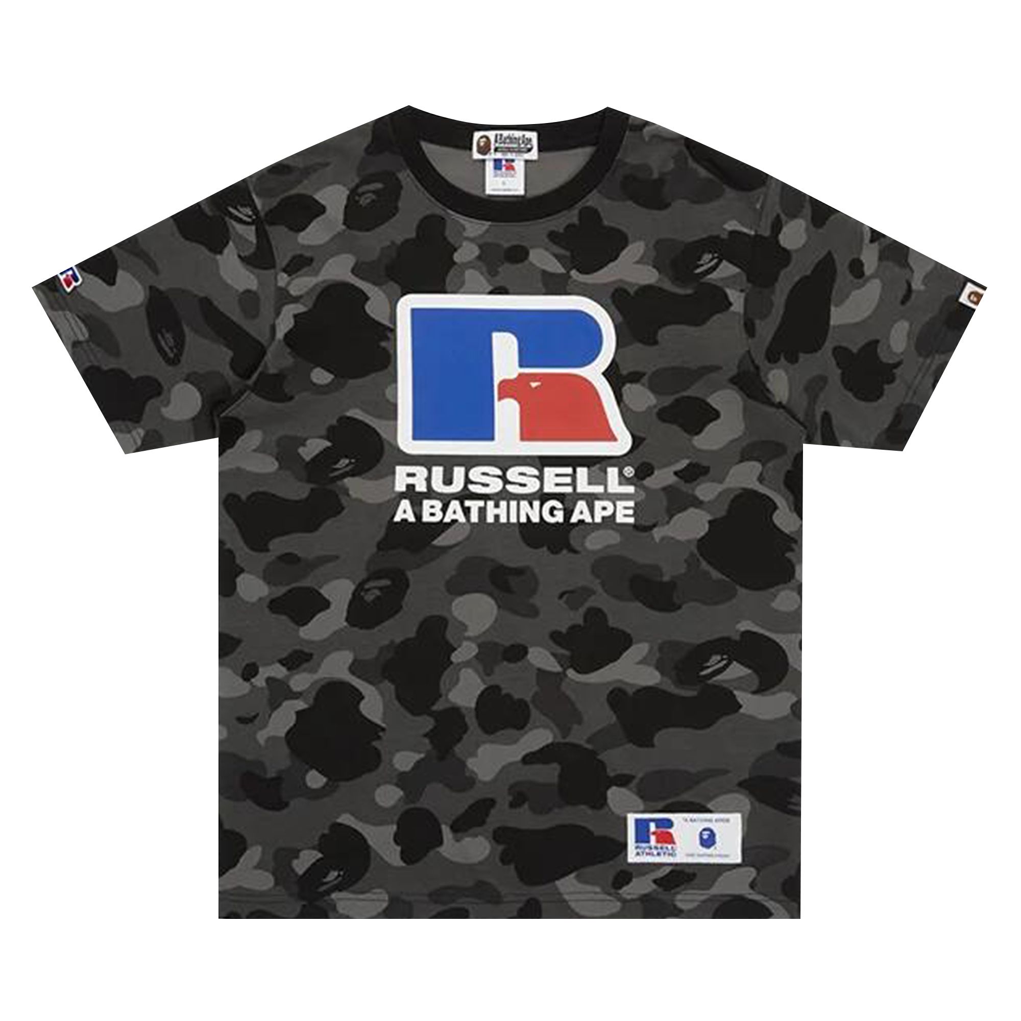 BAPE x Russell Athletic Color Camo Tee 'Black' | Men's Size XL