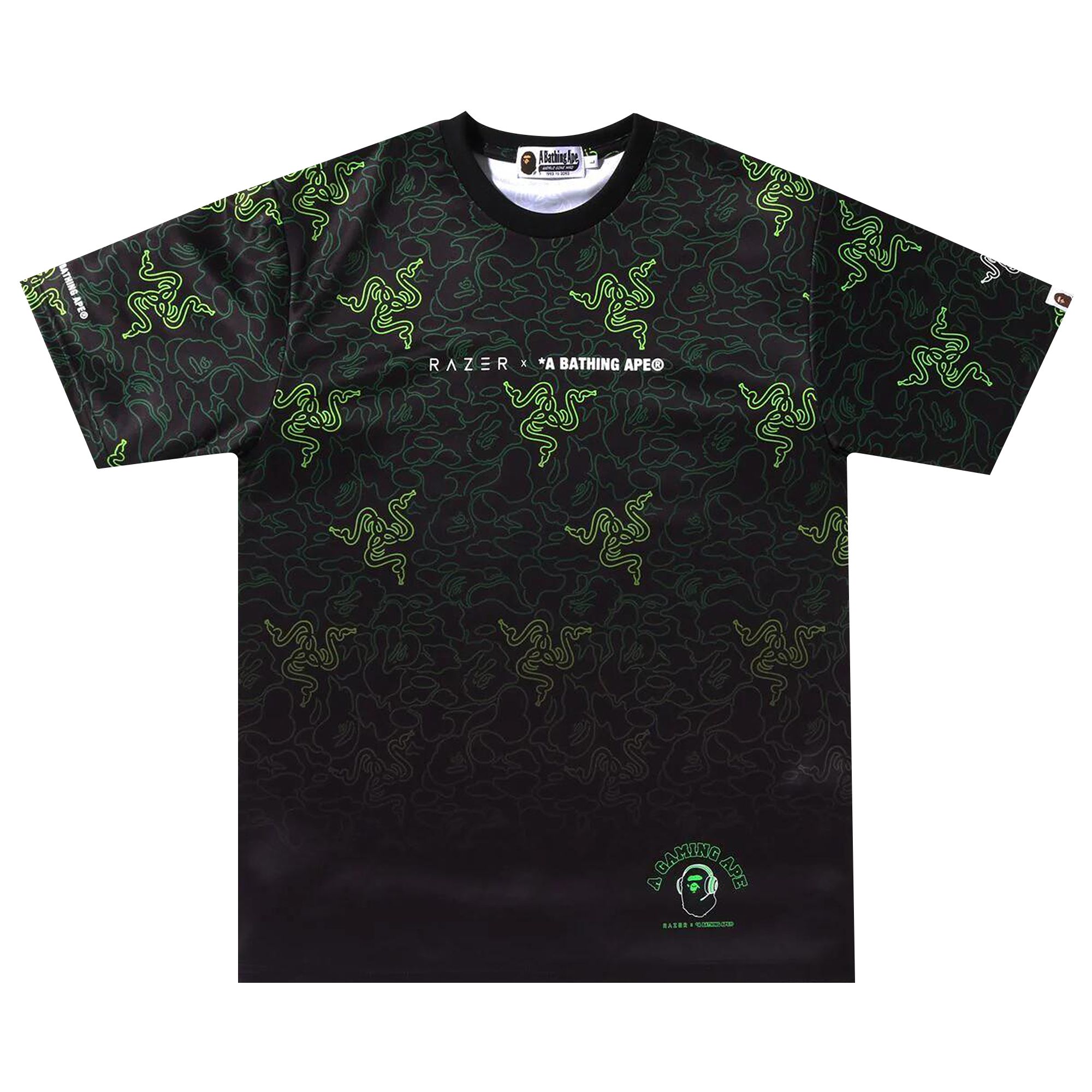 BAPE x Razer Neon Camo Team Tee 'Green' | Men's Size 2XL