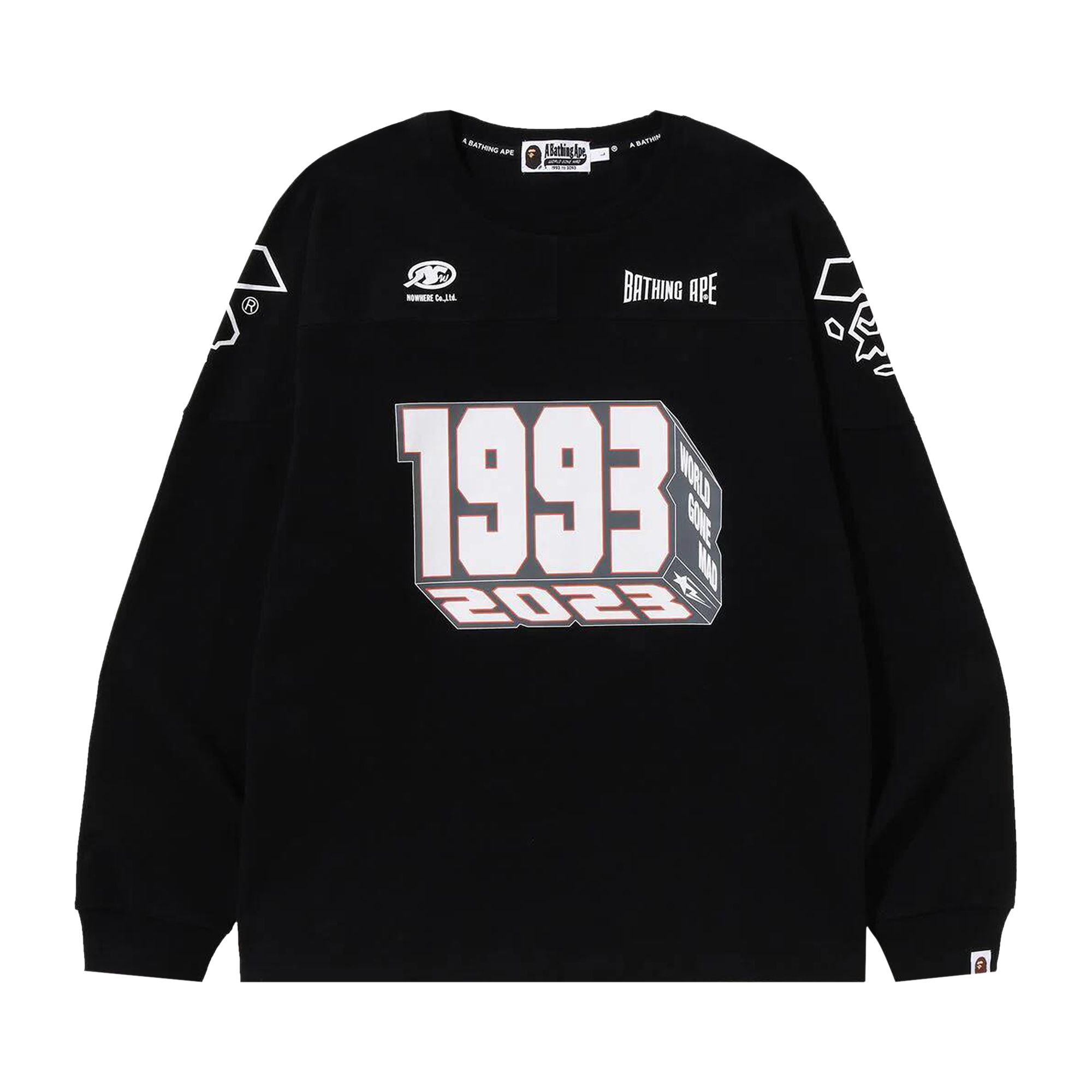 BAPE Football Relaxed Fit Long-Sleeve Tee 'Black' | Men's Size XL