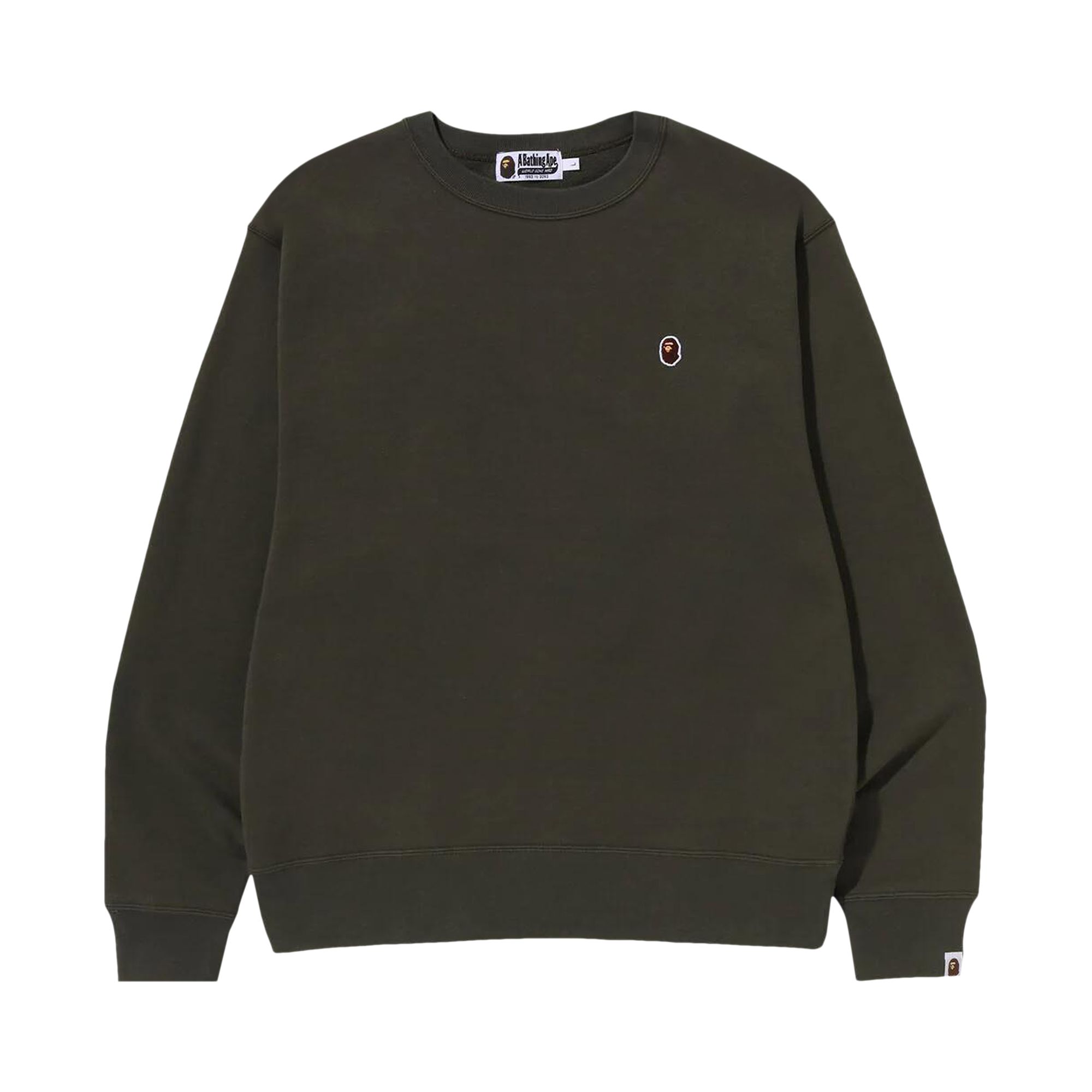 Pre-owned Bape Ape Head One Point Relaxed Fit Crewneck 'olivedrab' | Green | Men's Size Xxl