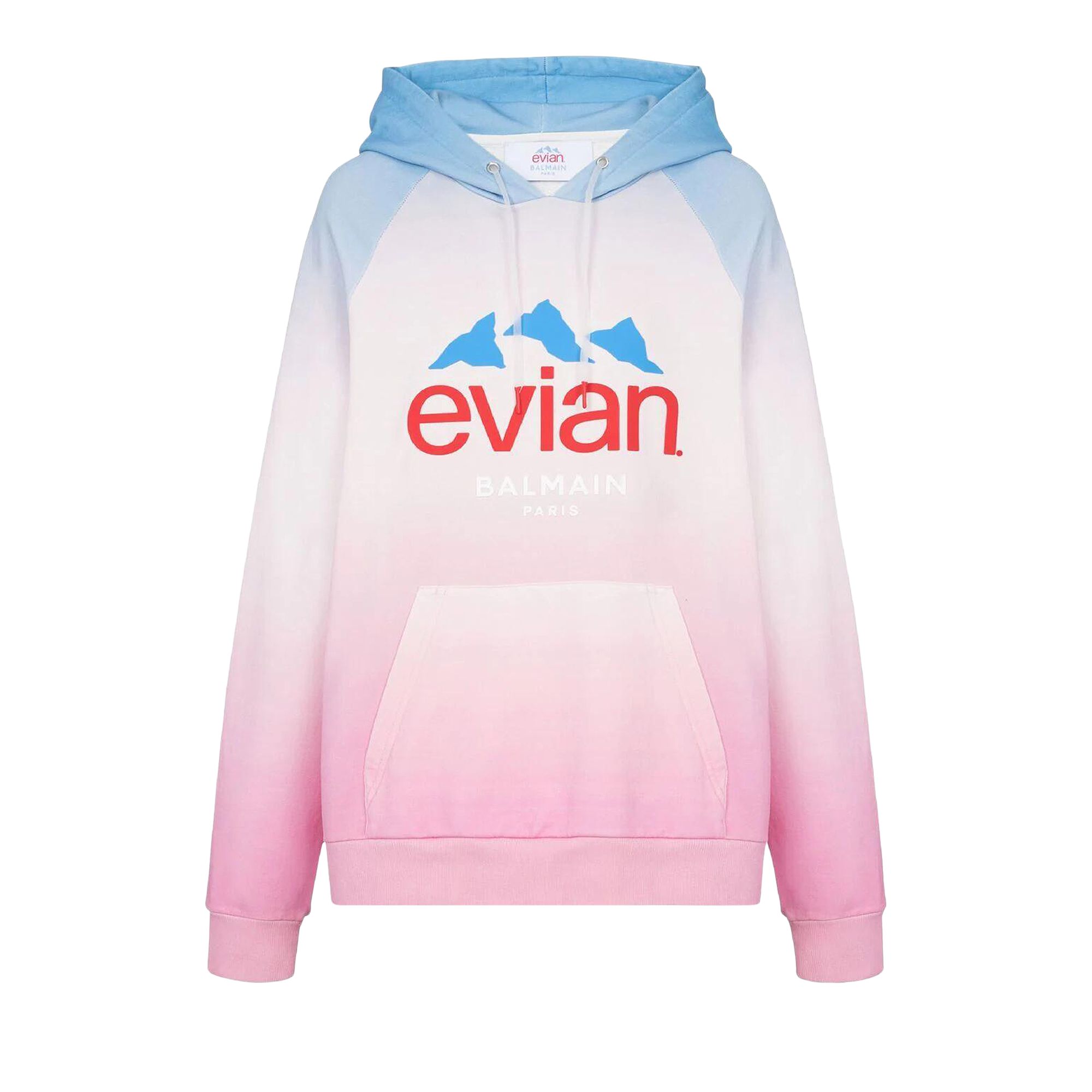Pre-owned Balmain X Evian Gradient Oversized Hoodie 'blue/pale Pink/pink/multicolor' In Multi-color