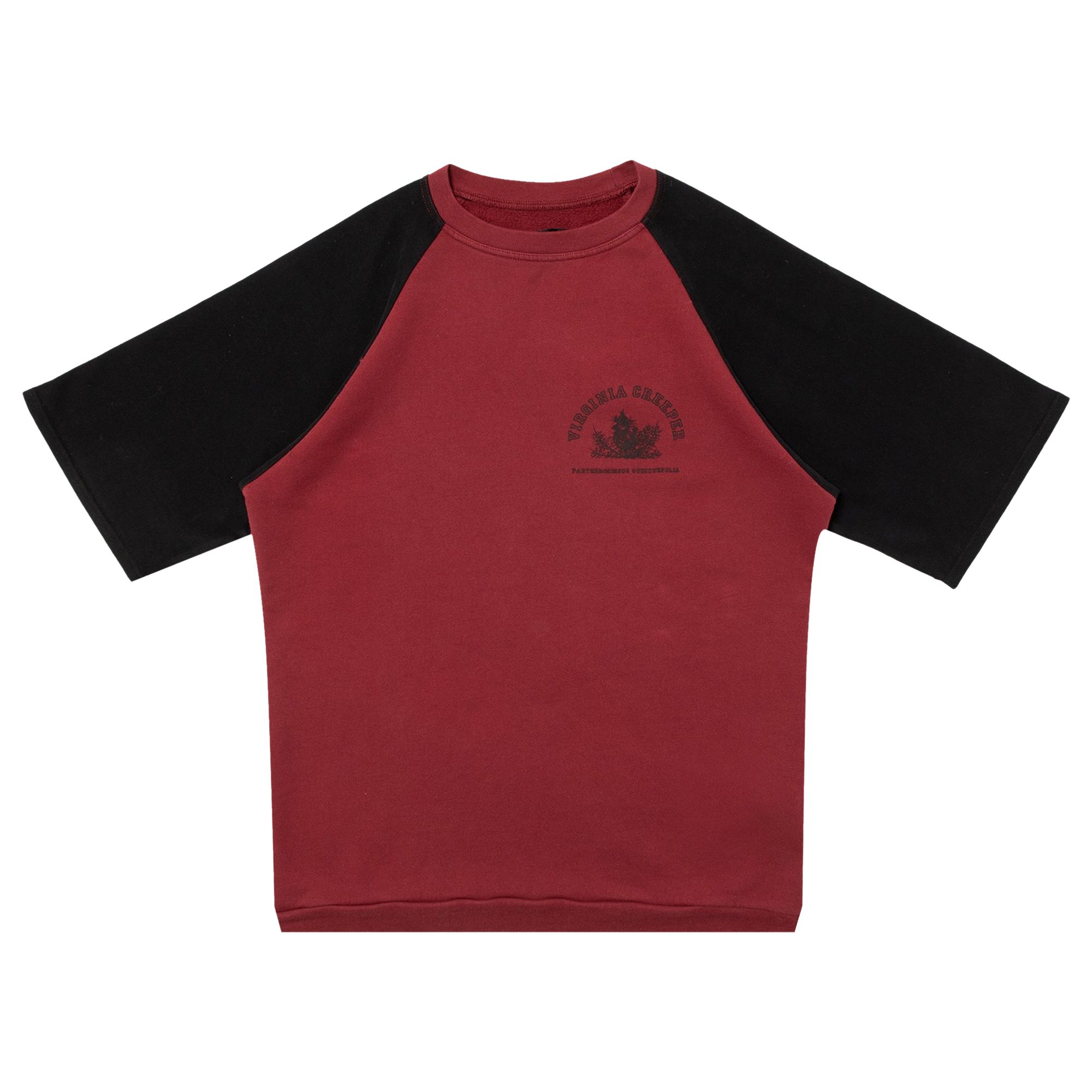 Pre-owned Raf Simons Short-sleeve Raglan Sweater Virgina Creeper 'burgundy/black' In Red