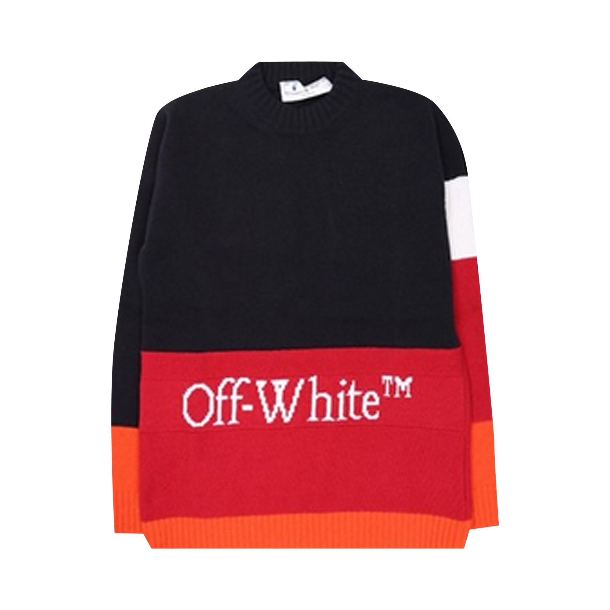 Off-White Color Block Off Crewneck 'Blue/Red' | Men's Size M
