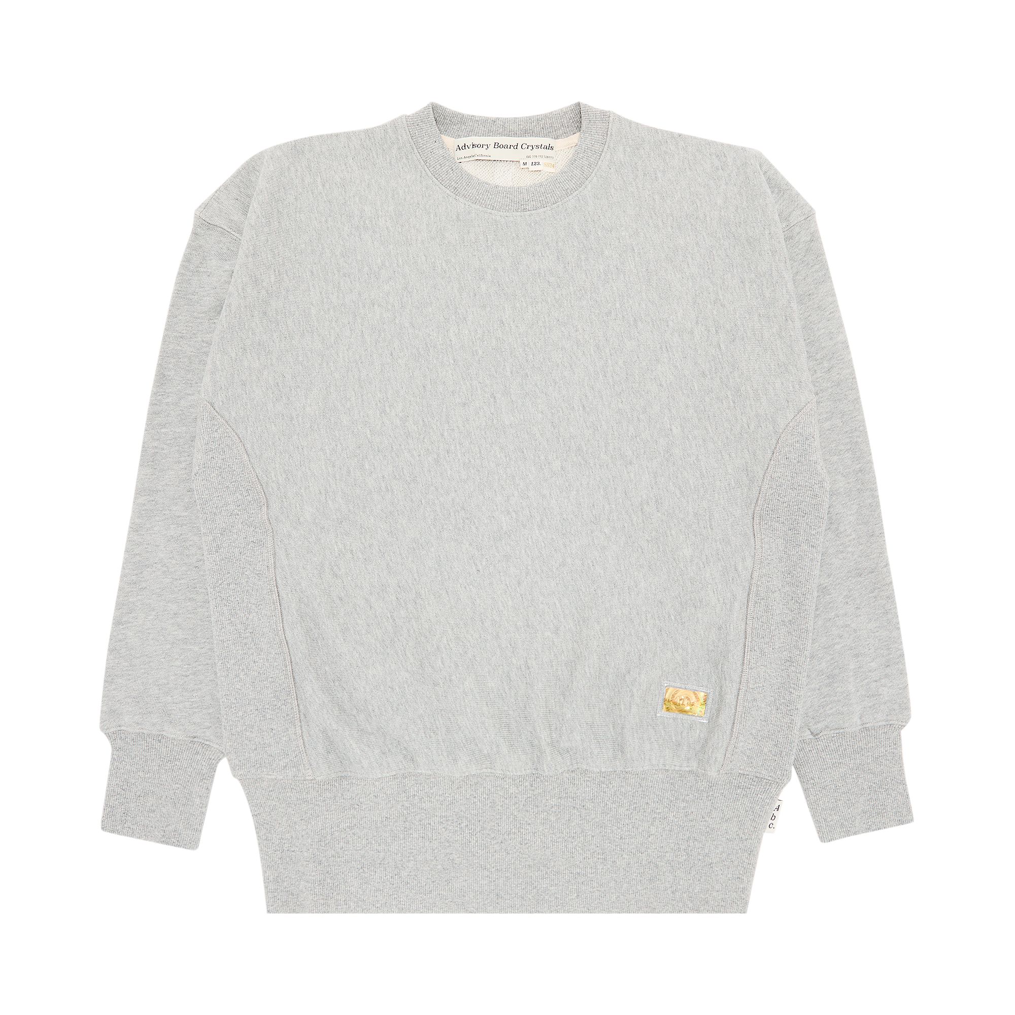 Pre-owned Advisory Board Crystals Hologram French Terry Crewneck 'light Grey Heather'