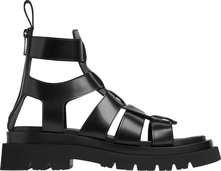Bottega Veneta Wmns Lug Flat Gladiator Sandal 'Black'