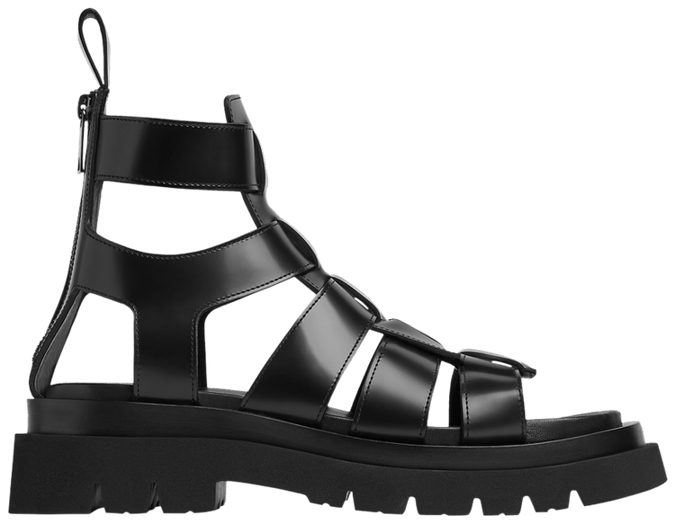 Bottega Veneta Wmns Lug Flat Gladiator Sandal 'Black'