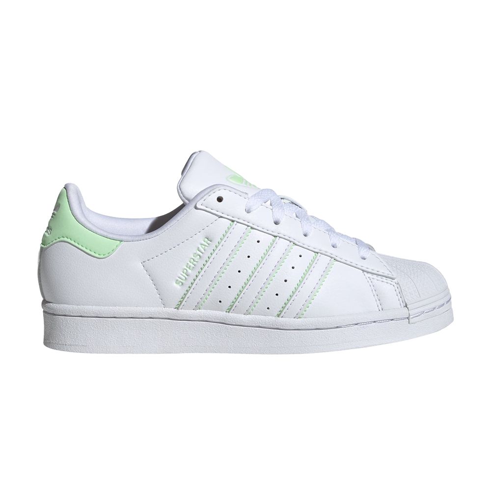 Pre-owned Adidas Originals Adidas Superstar K 'white Semi Green Spark' | Kid's Size 5