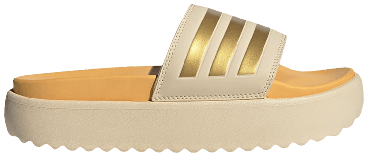 Adidas Wmns Adilette Platform Slide Crystal Sand Gold Metallic