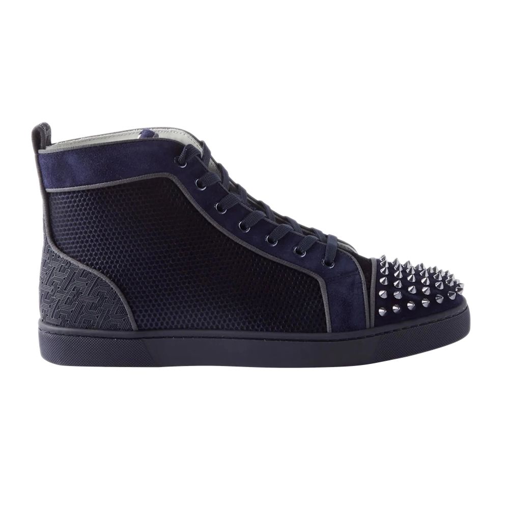 Pre-owned Christian Louboutin Lou Spikes Orlato Flat 'version Rock' | Blue | Men's Size 41
