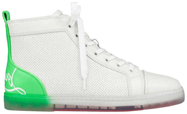 Christian Louboutin Fun Louis Flat White Fluo Green