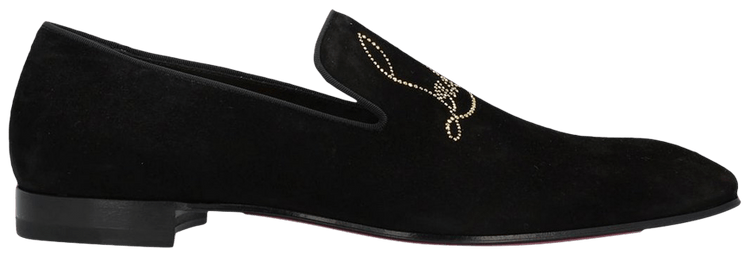 Buy Christian Louboutin Dandelion Strass Flat Veau Velours GG Black 3220225 B653 GOAT IT