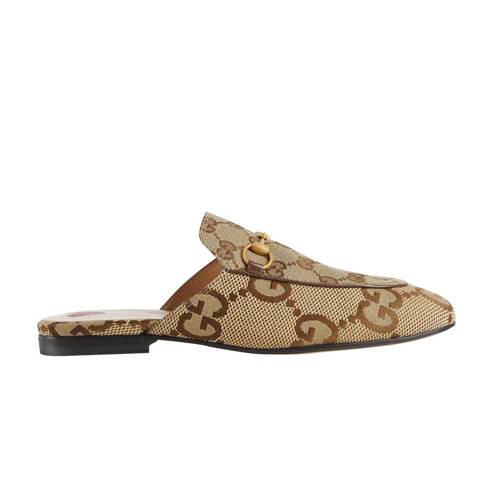 Pre-owned Gucci Wmns Jumbo Gg Princetown Slipper 'camel' In Brown