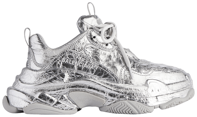 Size 11.0 Balenciaga Triple S Sneaker Silver Metallic Arena