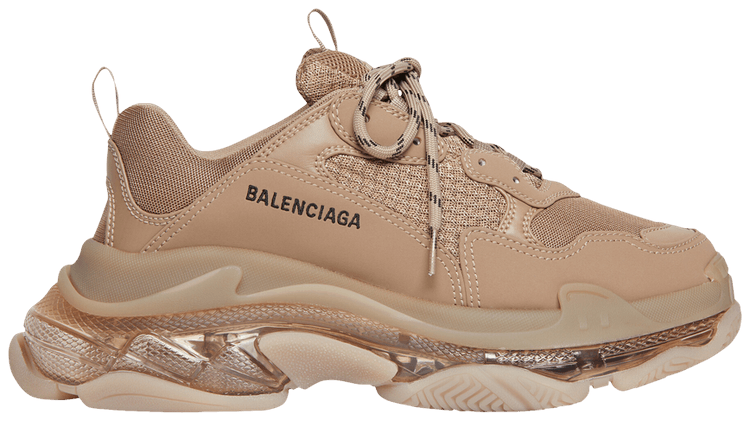 Size 11.0 Balenciaga Triple S Sneaker Clear Sole Light Brown