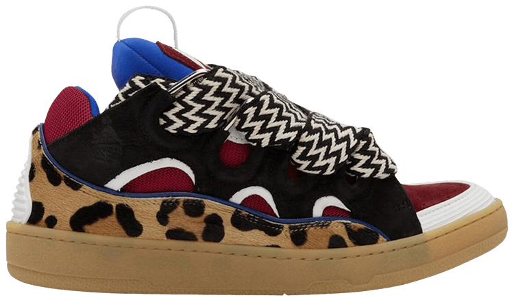 Lanvin Wmns Curb Sneakers Animal Print   Black Red