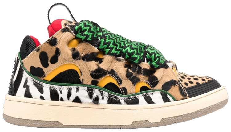 Lanvin Wmns Curb Sneaker 'Animal Print - Black Yellow'